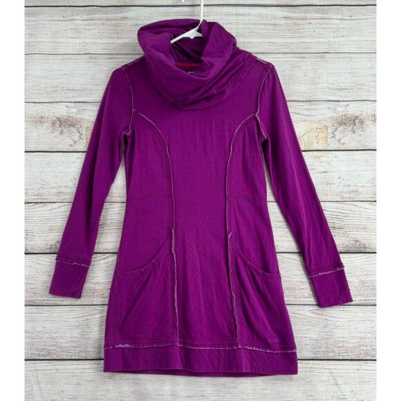 ExOfficio Cowl‎ Neck Sweatshirt Dress Women's Size XS Purple - Picture 1 of 9